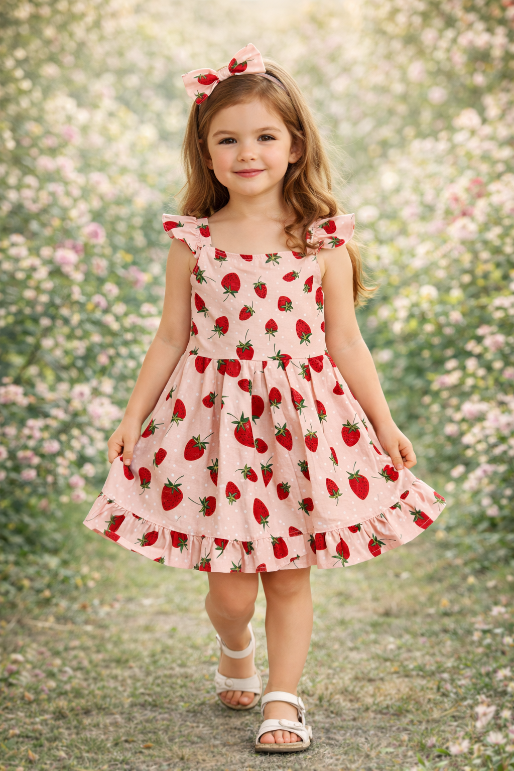 Strawberry Girl Dress Sweet & Charming Handmade Outfit