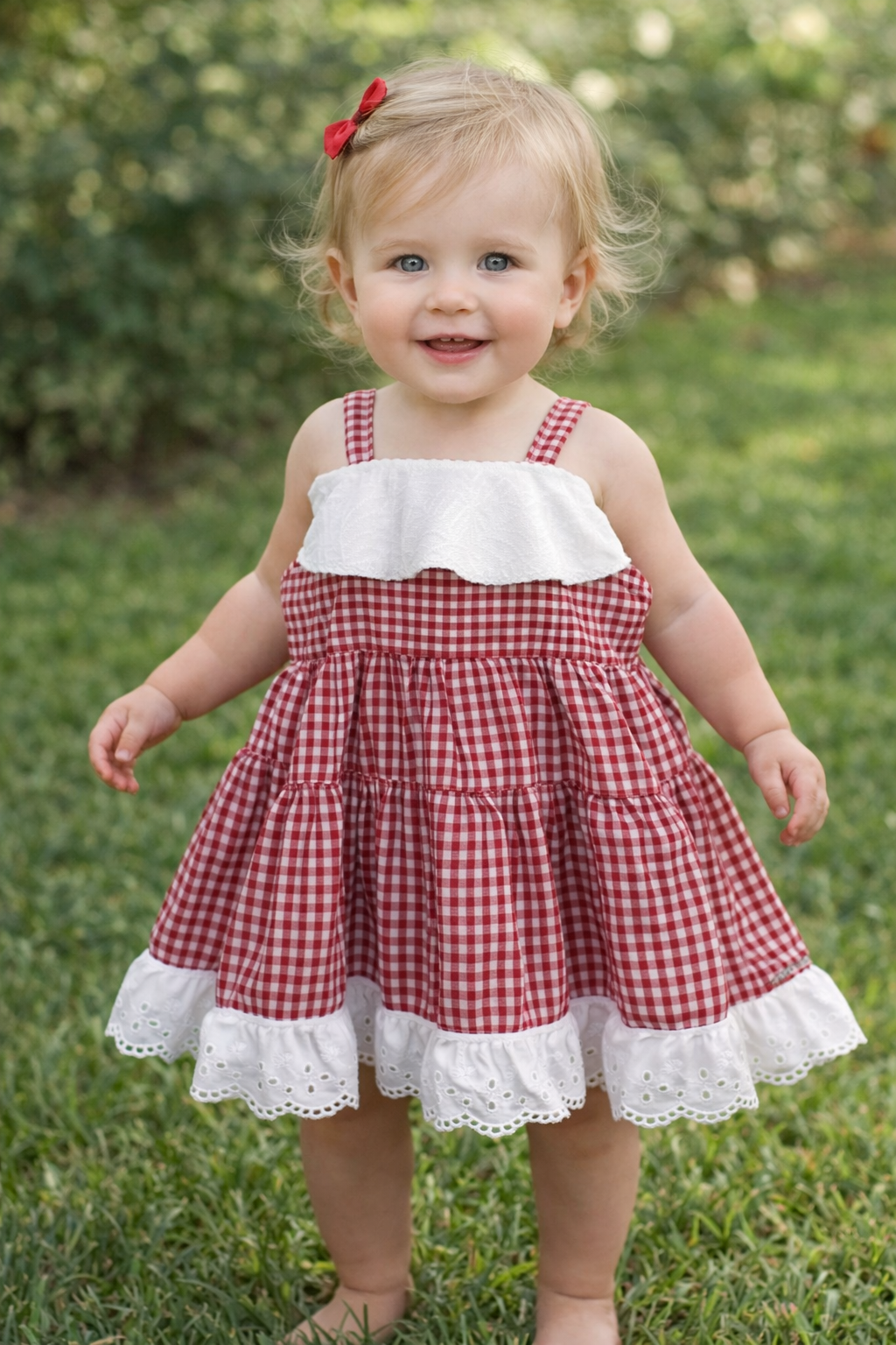 LAZE Cherry Picnic Gingham Dress – Handmade Girls Summer Dress