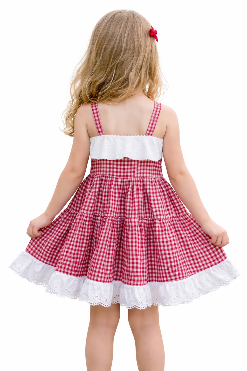 LAZE Cherry Picnic Gingham Dress – Handmade Girls Summer Dress