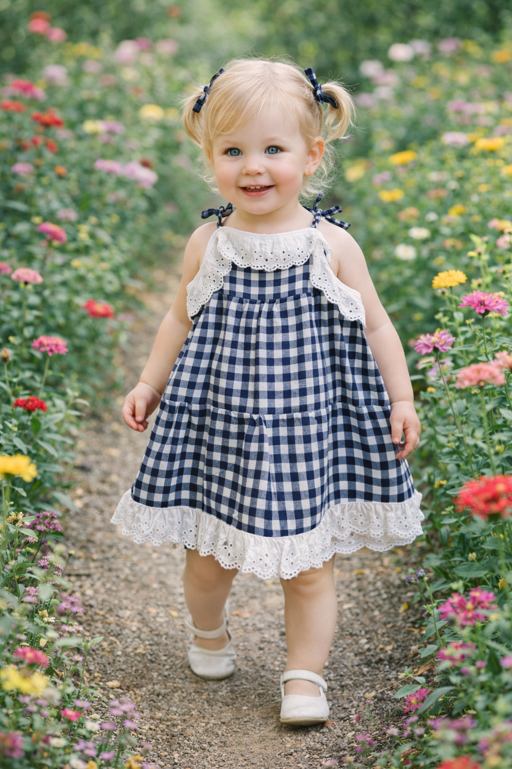 LAZE Bluebell Gingham Heirloom Dress