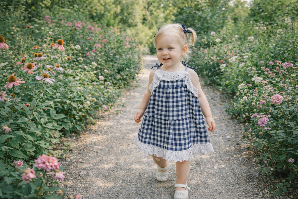 LAZE Bluebell Gingham Heirloom Dress