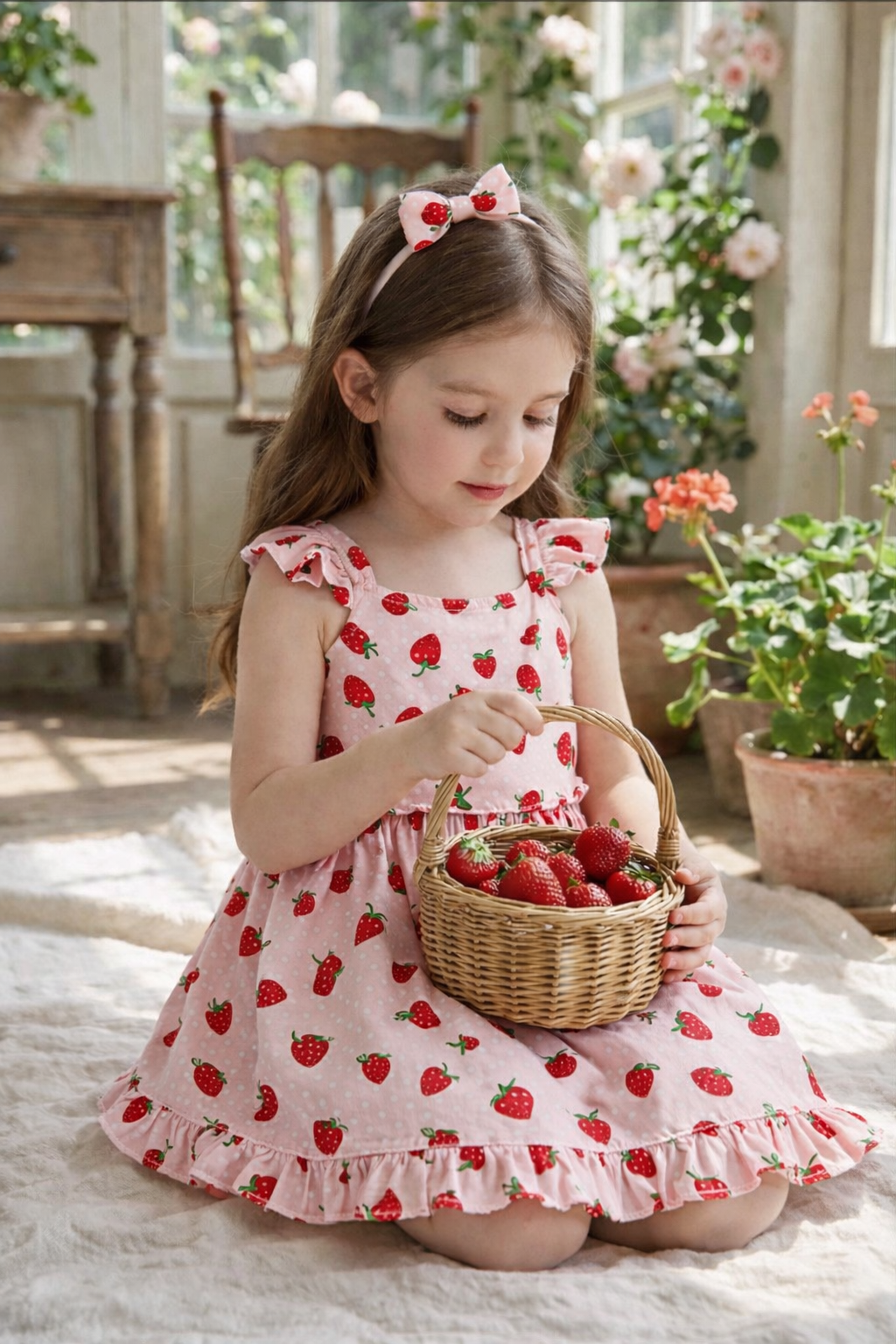 Strawberry Girl Dress Sweet & Charming Handmade Outfit
