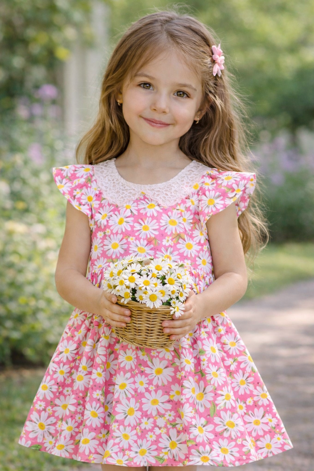 Sweet Daisy Dress for Girls | Handmade by Lazé Handmade 🌼