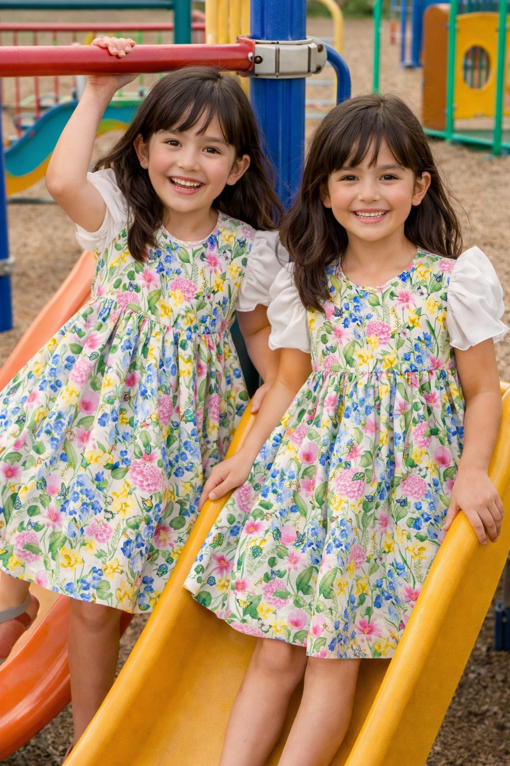 Laze Handmade Floral  Dress for Girls