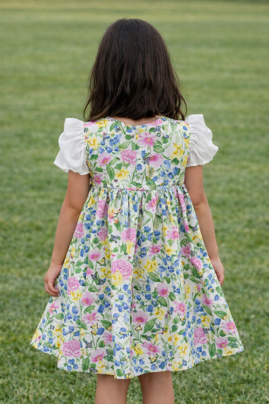 Laze Handmade Floral  Dress for Girls