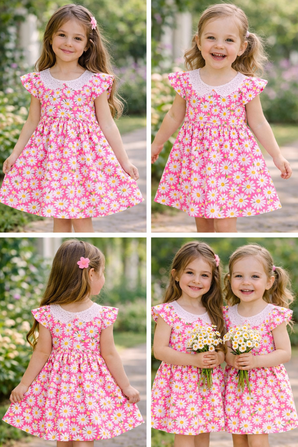 Sweet Daisy Dress for Girls | Handmade by Lazé Handmade 🌼